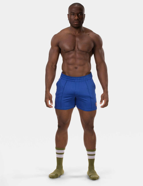 Barcode Berlin Luka 4.5-Inch Micromesh Gym Shorts - Blue/White size XL