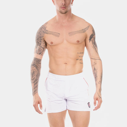 Barcode Berlin Luka 4.5" gym short micromesh white/red