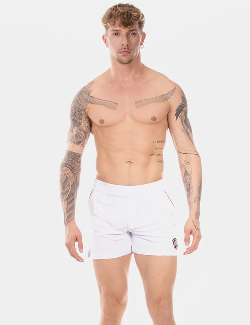 Barcode Berlin Luka 4.5-Inch Micromesh Gym Shorts - White/Red