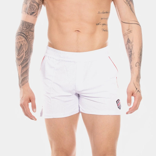 Barcode Berlin Luka 4.5-Inch Micromesh Gym Shorts - White/Red