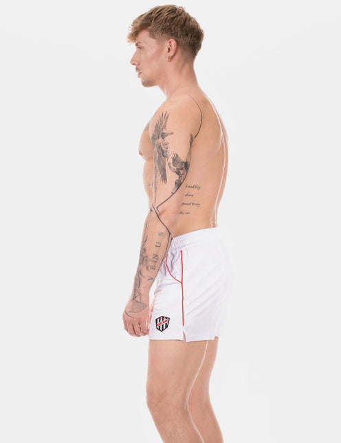 Barcode Berlin Luka 4.5-Inch Micromesh Gym Shorts - White/Red