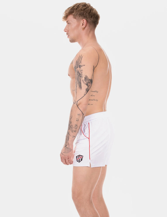 Barcode Berlin Luka 4.5" gym short micromesh white/red