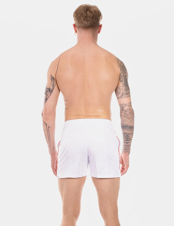 Barcode Berlin Luka 4.5" gym short micromesh white/red