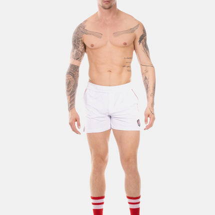 Barcode Berlin Luka 4.5" gym short micromesh white/red