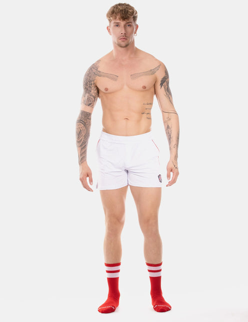 Barcode Berlin Luka 4.5-Inch Micromesh Gym Shorts - White/Red