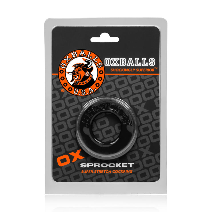 Oxballs Sprocket Super-Stretch Cockring - Night Black