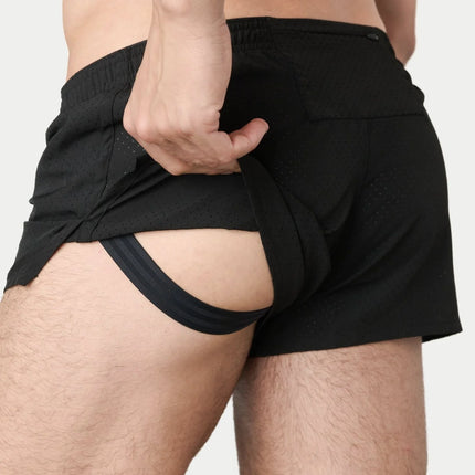 AWRY Dash 2-Inch Shorts W/Built-In Jockstrap - Black