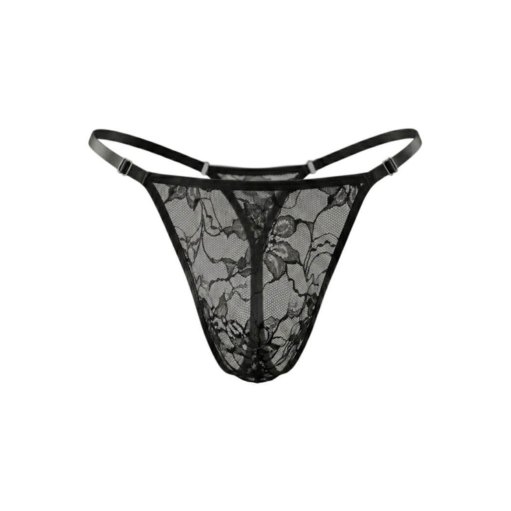 Sexy Boy Lace Thong - Black