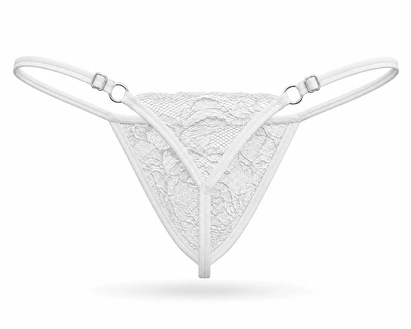 Sexy Boy Lace Thong - White