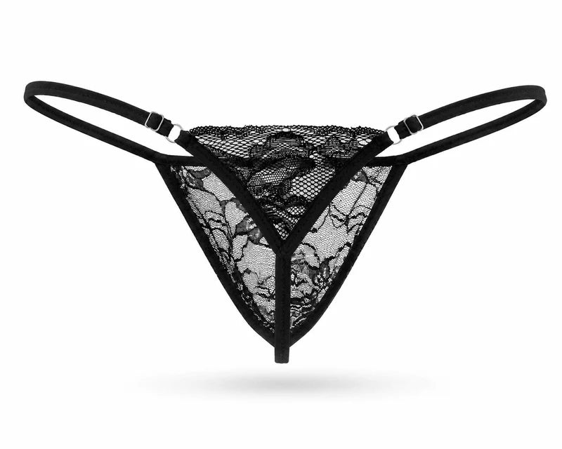 Sexy Boy Lace Thong - Black