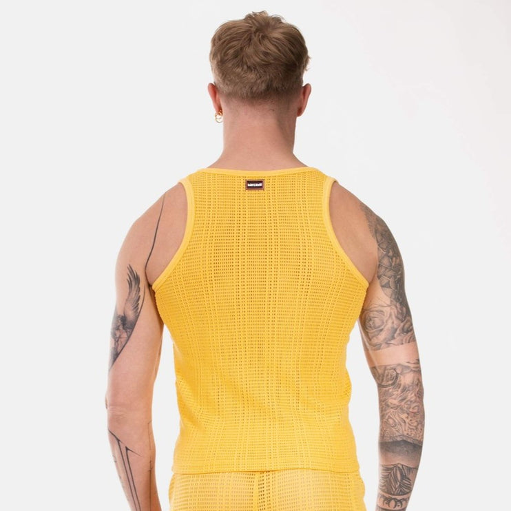 Barcode Berlin Alabin crochet tank top yellow