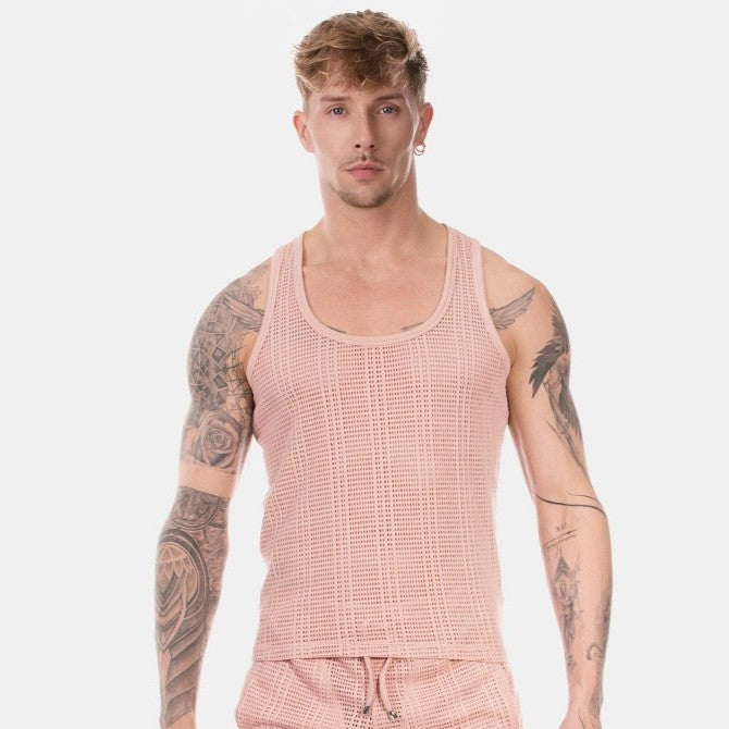 Barcode Berlin Alabin crochet tank top rose