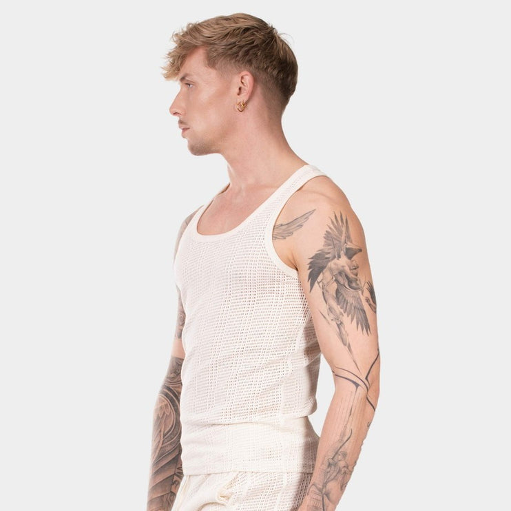 Barcode Berlin Barnabe crochet tank top nude