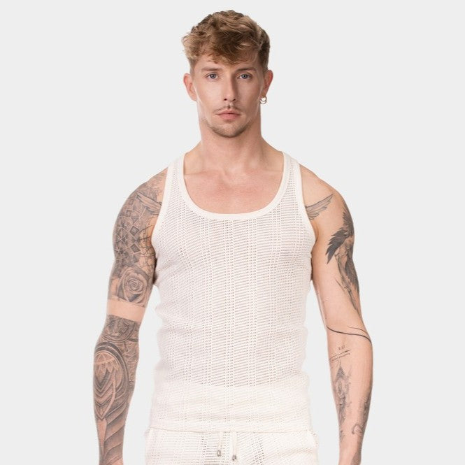 Barcode Berlin Barnabe crochet tank top nude