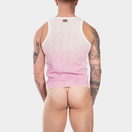 Barcode Berlin Danko crochet tank top white/pink