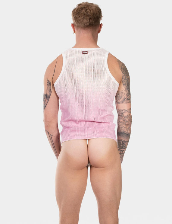 Barcode Berlin Danko crochet tank top white/pink
