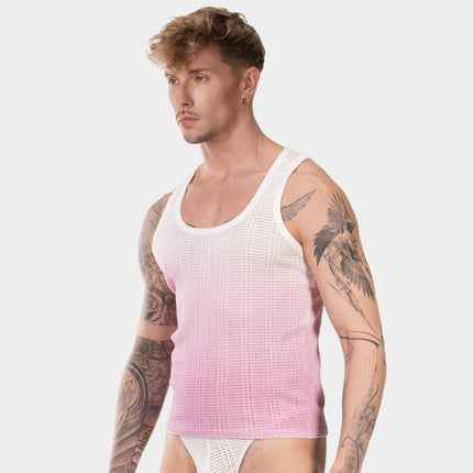 Barcode Berlin Danko crochet tank top white/pink