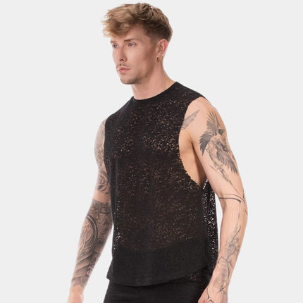 Barcode Berlin Ezekiel muscle tank top burnout black