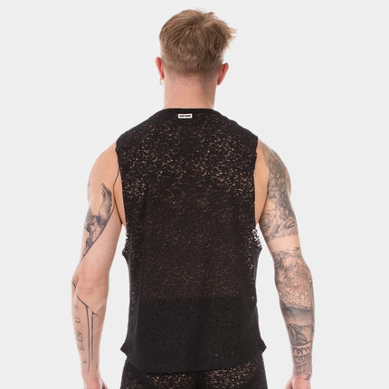 Barcode Berlin Ezekiel muscle tank top burnout black