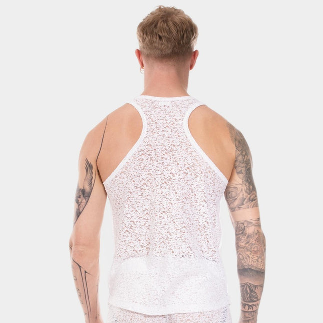 Barcode Berlin Joshua Burnout Tank - White