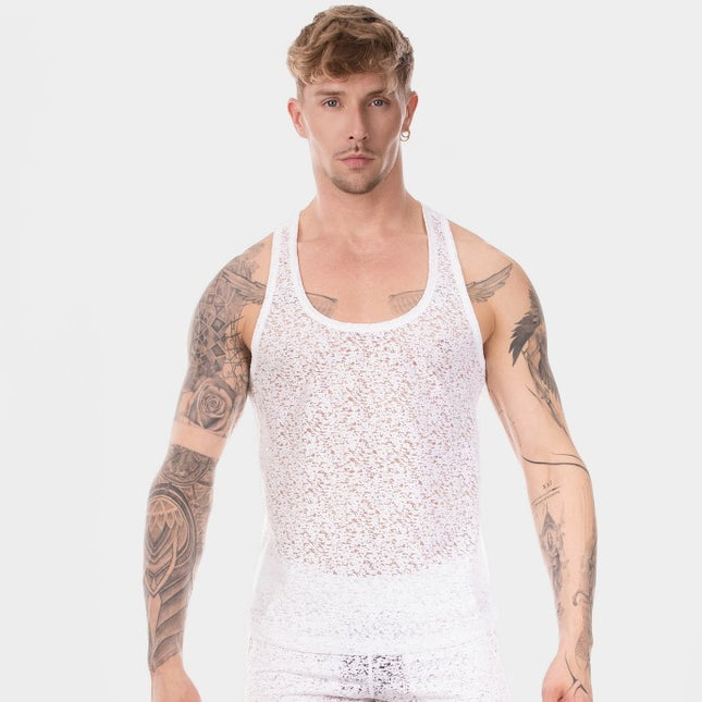 Barcode Berlin Joshua Burnout Tank - White