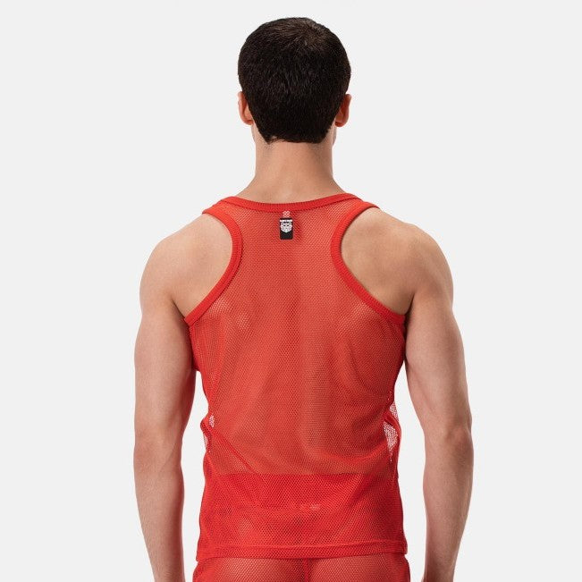 Barcode Berlin Kenan mesh tank top red