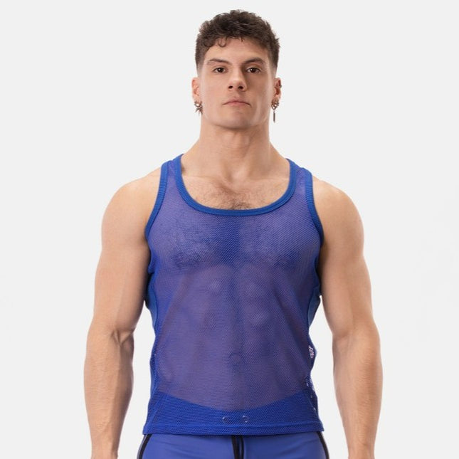 Barcode Berlin Kenan Mesh Tank - Blue size S