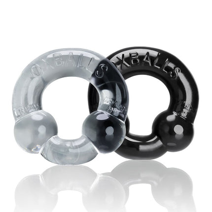 Oxballs Ultraballs "Fuck" Cockring 2-Pack - Black & Clear