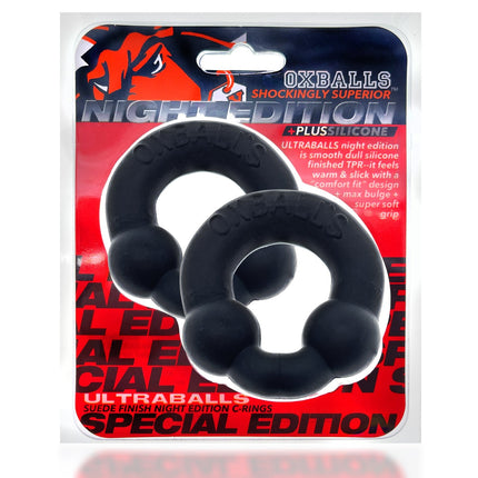 Oxballs Ultraballs "Fuck" Cockring 2-Pack - Night Black