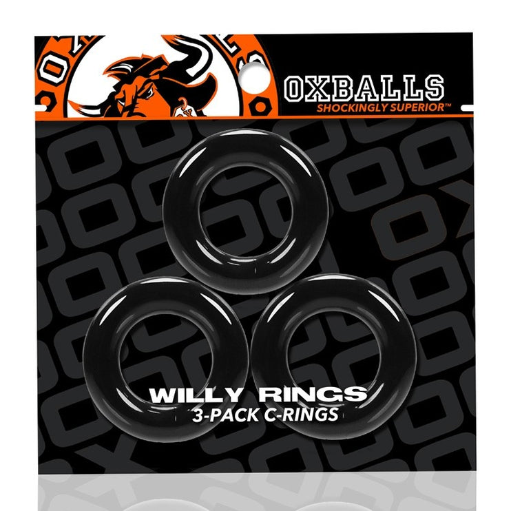 Oxballs Willy Stackable Cockring 3-Pack - Black