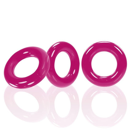Oxballs Willy Stackable Cockring 3-Pack - Hot Pink