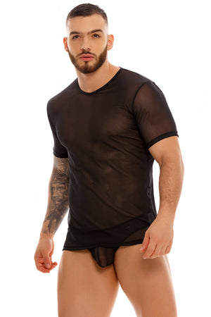 JOR Brave slim fit mesh t-shirt black