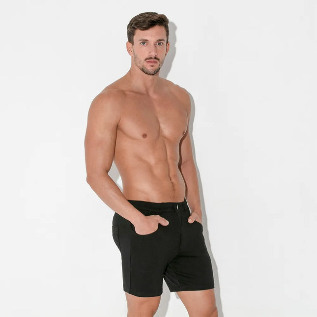 Code 22 slim fit 5" 5-pocket stretch short 9712 black egoist chicago egoistunderwear.com