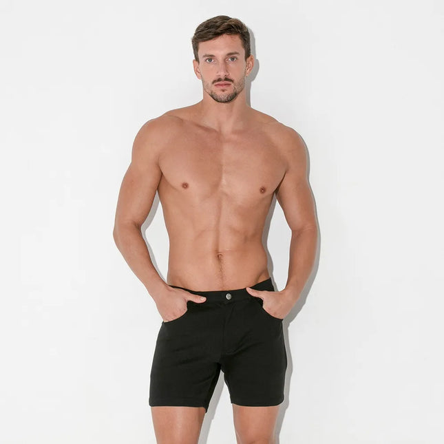 Code 22 slim fit 5" 5-pocket stretch short 9712 black egoist chicago egoistunderwear.com