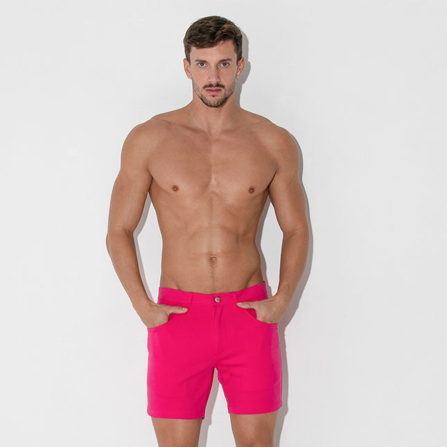 Code 22 slim fit 5" 5-pocket stretch short 9712 fuchsia pink egoist chicago egoistunderwear.com