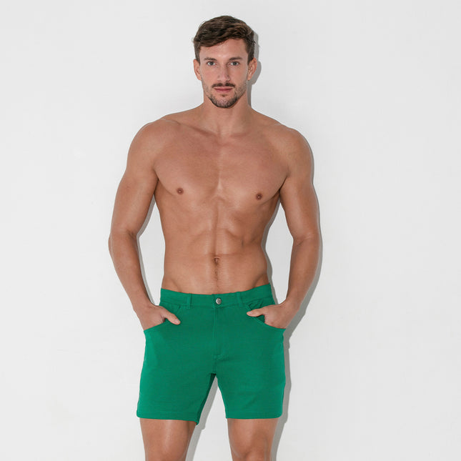 Code 22 slim fit 5" 5-pocket stretch short 9712 green egoist chicago egoistunderwear.com