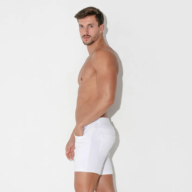 Code 22 slim fit 5" 5-pocket stretch short 9712 white egoist chicago egoistunderwear.com