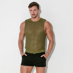Code 22 knit sleeveless t-shirt 7000 khaki green