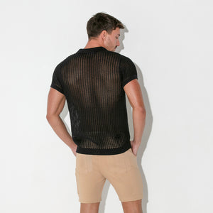 Code 22 knit polo shirt 7001 black