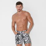 Code 22 slim fit 5" stretch short 9712 charcoal floral