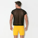 Code 22 mesh pinstripe t-shirt 9622 black