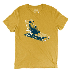 Factory 43 Un-busy Beaver slim fit t-shirt mustard yellow