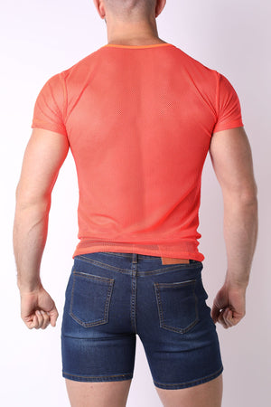 Vaux Supernova split mesh t-shirt orange